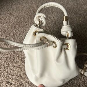 Target A new day - White Knot-Handle Faux leather Bucket Bag - Women